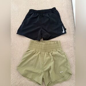 Nike Women's Black and Olive Shorts